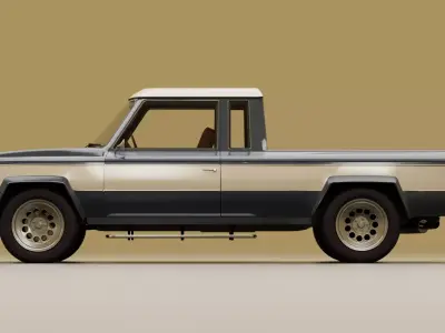 70s generic pickup truck Low-poly 3D model