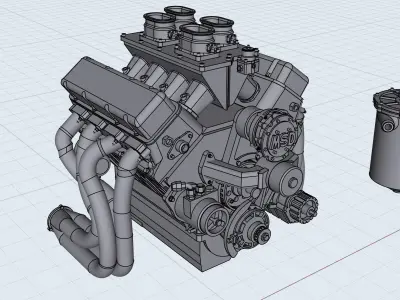 Pat Musi Nitrous BBC Pro Mod Motor NOS Chev 3D print model
