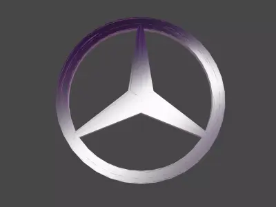 Mercedes 3D Logo Low-poly 3D model