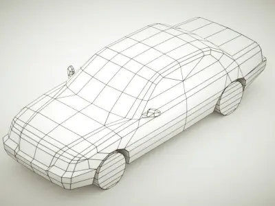 Generic Sedan v5 multicolors Low-poly 3D model