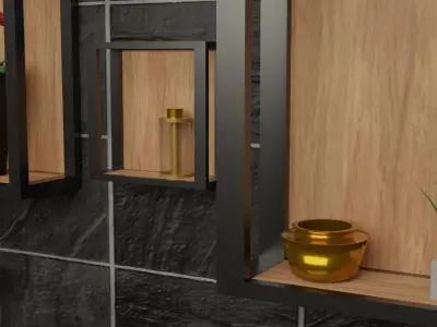 Shelves with Decors 3D model