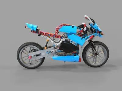 Lego Motorcycles Low-poly 3D model