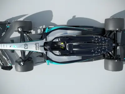 F1 Mercedes W16 2025 Low-poly 3D model