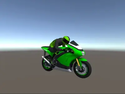Low Poly Racing Bike With Rider-2 Low-poly 3D model