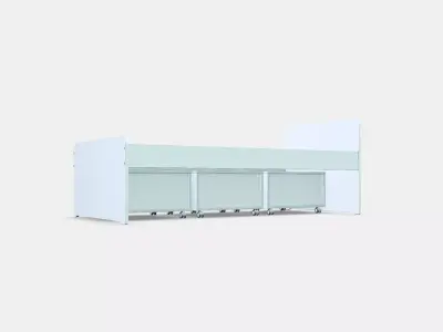 SLAKT Bed frame with 3 storage boxes Low-poly 3D model