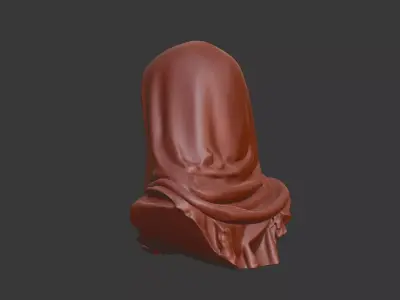 Veiled Bride Skull Bust 3D Model -STL Printable Gothic Sculpture 3D print model