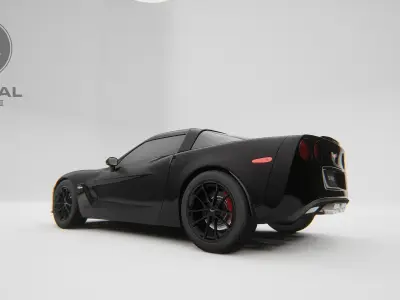 Chevrolet Corvette C6 2005 Low-poly 3D model