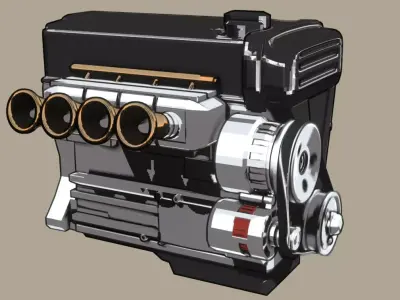 4AGE blacktop anime style model for blender with animation 3D model