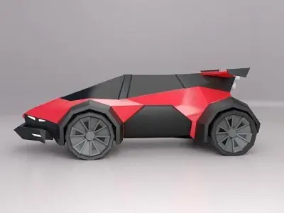 Lowpoly scifi racer concept Low-poly 3D model