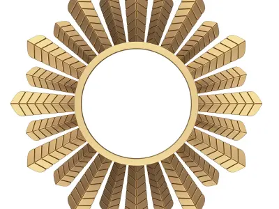 Leaf Round Mirror 02 Low-poly 3D model