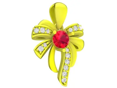 A6801 Luxury Diamond Bow Women Pendant 3D print model