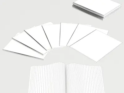Magazine set of blank notebooks 3D model