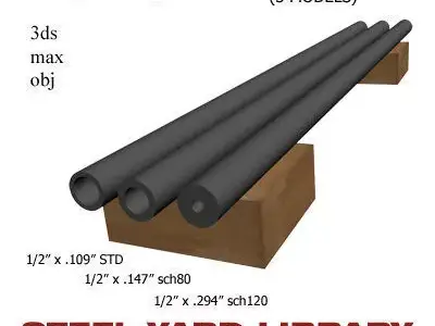 1 2in Pipe 3D model