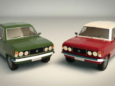 Low Poly Sedan Car 11 Low-poly 3D model