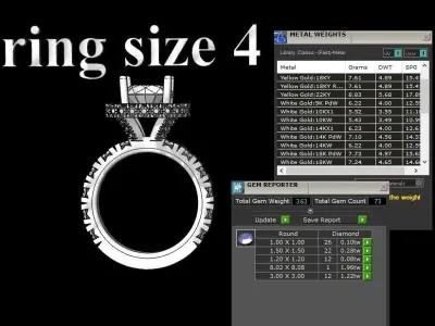 Diamond Wedding ring 3D print model