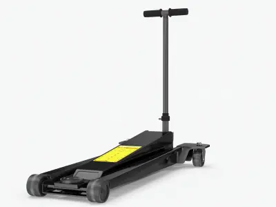 Floor Car Jack Black Low-poly 3D model