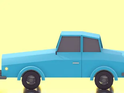 Cartoon Car Low-poly 3D model
