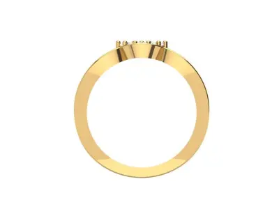 7stonering gold ring with diamonds 3D print model
