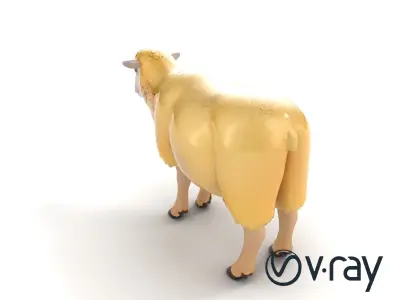 Fluffy White Sheep Grazing model pack Low-poly 3D model