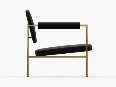 Metal and leather armchair by AZ Arch 3D model