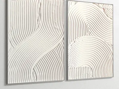 Plaster Two Photo Frame 61 Low-poly 3D model