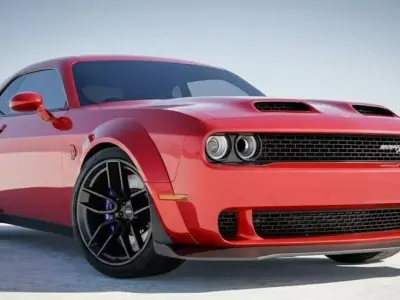 Powerful Red Dodge Challenger SRT Hellcat Low-poly 3D model