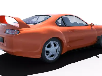 Toyota Supra MK IV A80 Orange Carbon 3D print model