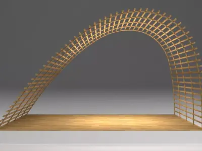 3 Type Wooden Stage 3D model