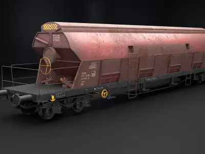 Rusted Tadds Bulk Cargo Railcar Low-poly 3D model