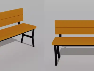 Simple Town Square Set Free low-poly 3D model
