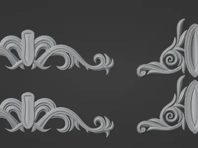 Cartouches 2x 3D model low poly high poly Low-poly 3D model