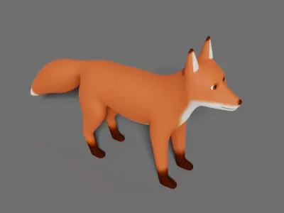 Low poly Fox Low-poly 3D model get