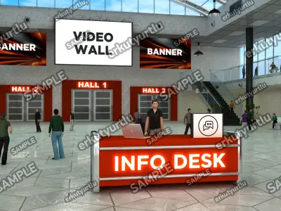 Virtual e-Congress Lobby 006 3D model