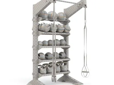 Torque Fitness - X-Create 1-Module Storage Wall 3D model 3D model