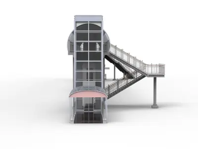 Overpass bridge 3D model