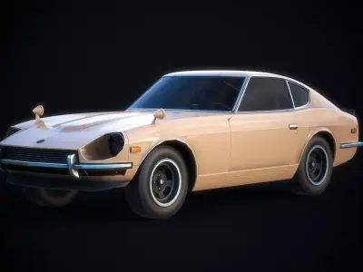 Datsun 260Z Authentic Car Game Ready Low-poly 3D model