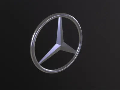 Mercedes Benz Logo 3D Model Low-poly 3D model