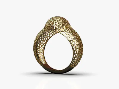 Stylized ring 3D print model