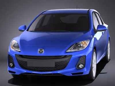 Mazda 3 hatchback 2013 european VRAY 3D model