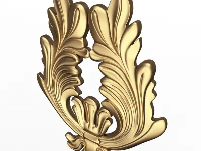 Carved Flower Decor 04 Low-poly 3D model