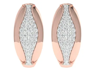 Solitaire Women Earring 3dm STL OBJ FBX Render Details 3D print model buy