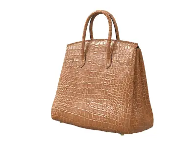 Hermes Birkin Bag Brown Alligator Low-poly 3D model