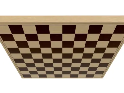 Checkers Draughts Board Table Strategy Game inside 3D model
