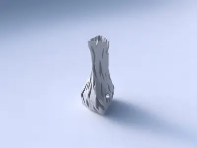 Vase twist puffy triangle with cuts 3D print model