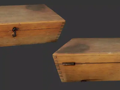 Old Wooden Box - Low Poly - Photogrammetry Low-poly 3D model