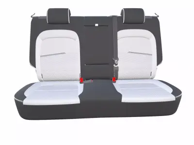 Car Rear Seat Low-poly 3D model