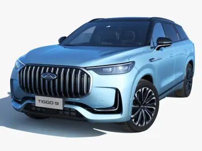 2024 Chery Tiggo9 AWD 7-seater version with low interior 3D model