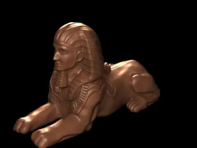Sphinx statue of egyptian pharaoh 3D print model
