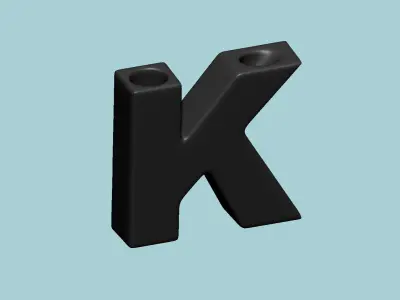 Vase K - Alphabet Vases Collection Letters - STL Printable 3D print model