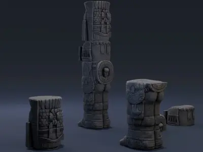 Atlantean Column Low-poly 3D model